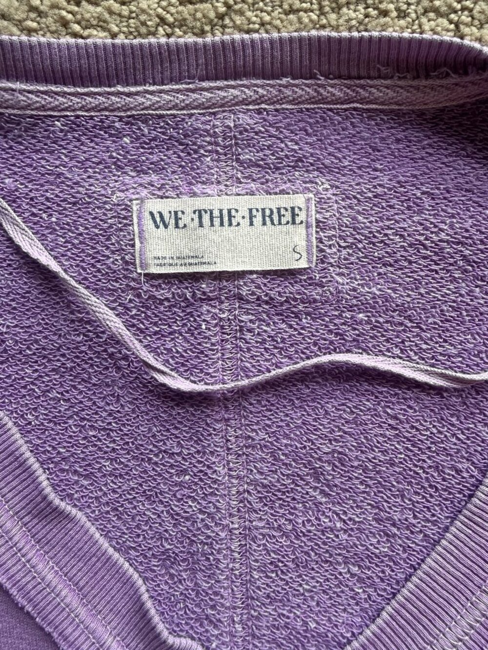 We The Free Lilac Oversized V-Neck Sweatshirt Size S